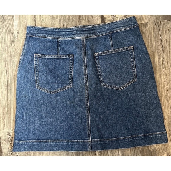 Loft Womens Size 12 Denim Button Down Mini Pencil Skirt Side and Back Po… - Picture 2 of 8